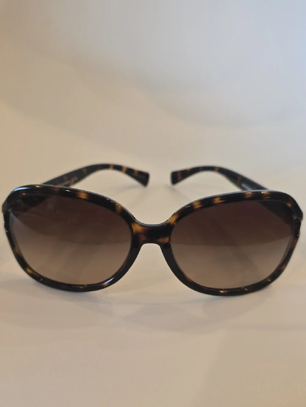 Coach Oversized Women's Dark Tortoiseshell Sunglasses with Brown Gradient Lenses
